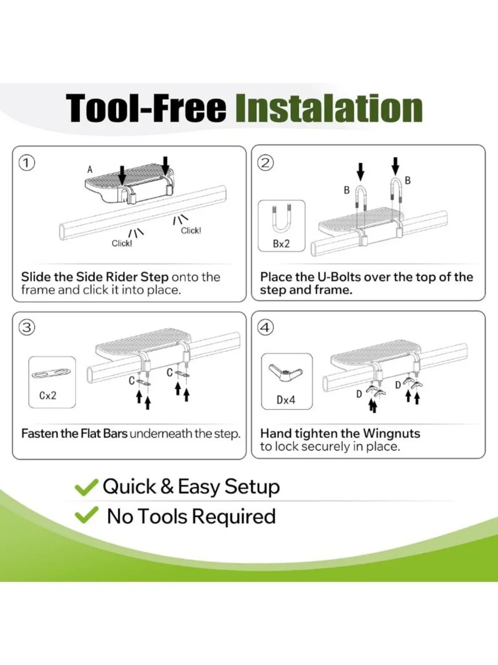 Foldable Ride-On Side Step Platform for Kids - Easy Climb Accessory, Tool-Free